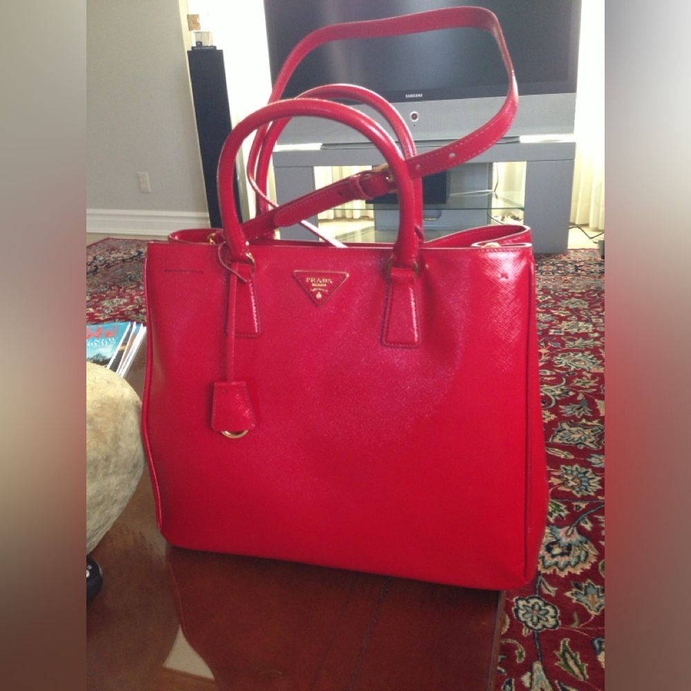 Rockstar large red Prada bag. Great condition.  Leather with shoulder strap.